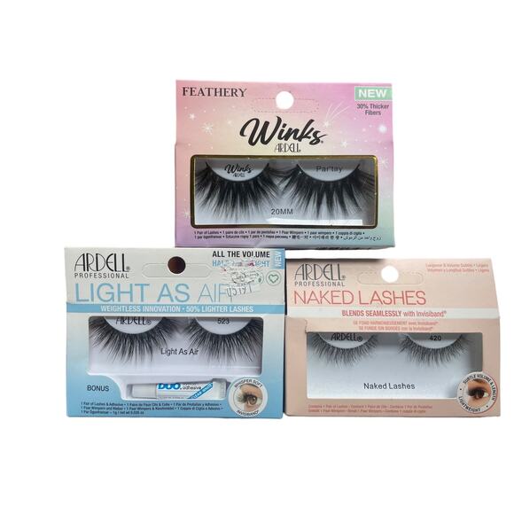 3 Pack Ardell Winks Par'tay - Light As Air - Naked Lashes faux fake - Picture 1 of 1